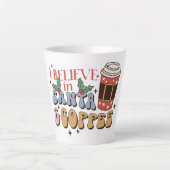 Ik geloof in de kerstman en de koffie | kerstlatte latte mok (Voorkant)