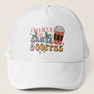 Ik geloof in de kerstman en de koffie kerstlatte trucker pet