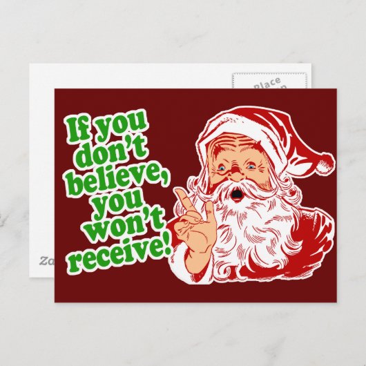 Ik geloof in de Kerstman Feestdagenkaart (Voorkant / Achterkant)