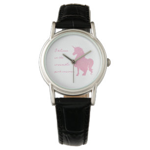 Ik geloof in de onzichtbare roze eenhoorn. horloge
