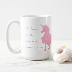 Ik geloof in de onzichtbare roze eenhoorn. koffiemok