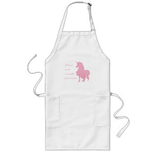 Ik geloof in de onzichtbare roze eenhoorn. lang schort