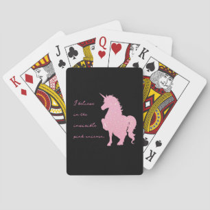 Ik geloof in de onzichtbare roze eenhoorn. pokerkaarten