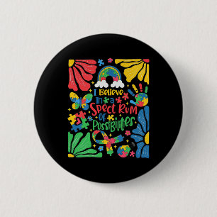 Ik geloof in een spectrum van mogelijkheden Retro Ronde Button 5,7 Cm