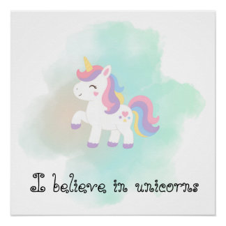 Ik Geloof in Eenhoorns Poster Perfect Poster