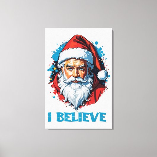 Ik geloof in het ontwerp van de Kerstman Graffiti- Canvas Afdruk (Voorkant)