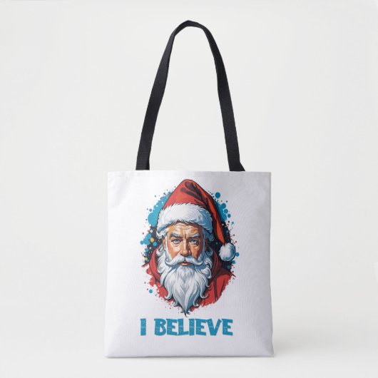 Ik geloof in het ontwerp van de Kerstman Graffiti- Draagtas (Voorkant)