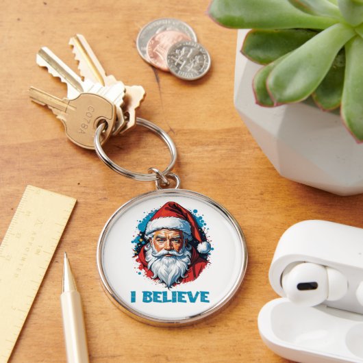 Ik geloof in het ontwerp van de Kerstman Graffiti- Sleutelhanger (Bureau)