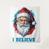 Ik geloof in het ontwerp van de Kerstman Graffiti- Wandkleed (Voorkant)