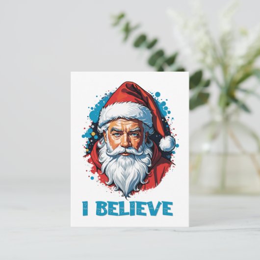 Ik geloof in kerstman Graffiti stijl ontwerp Feestdagenkaart (Staand voorkant)