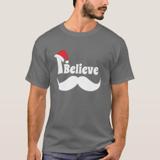 Ik geloof in kerstontwerp met snor t-shirt