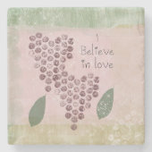 Ik geloof in liefdesharten stenen onderzetter (Voorkant)