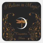 Ik geloof in magie! Gepersonaliseerd Vierkante Sticker (Voorkant)