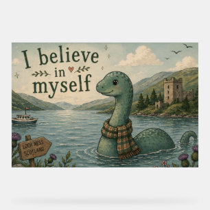 Ik geloof in mezelf dromerige Loch Ness Monster Acryl Bord