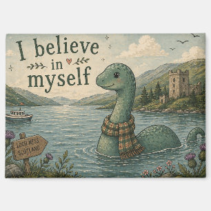 Ik geloof in mezelf dromerige Loch Ness Monster Magneet