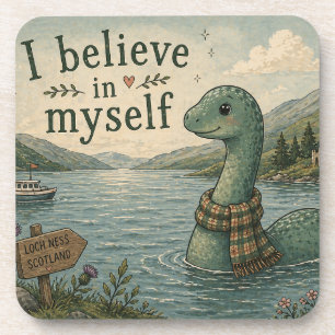 Ik geloof in mezelf grillige Loch Ness Monster Bier Onderzetter