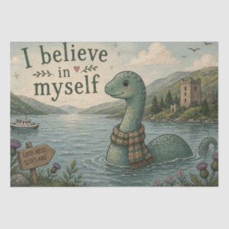 Ik geloof in mezelf grillige Loch Ness Monster Tissuepapier