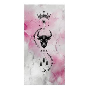 Ik Geloof in Mezelf Roze Marmer Trader Symbool Perfect Poster