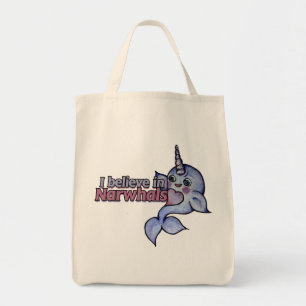 Ik geloof in narwallen tote bag