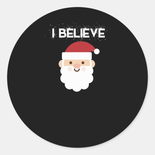 Ik geloof in Santa Claus Funny Kerstmis Ronde Sticker (Voorkant)