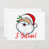 Ik geloof in Santa Claus T-Shirt Funny Kersth Briefkaart (Voorkant / Achterkant)