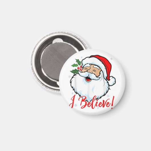 Ik geloof in Santa Claus T-Shirt Funny Kersth Magneet (Voorkant / Achterkant)