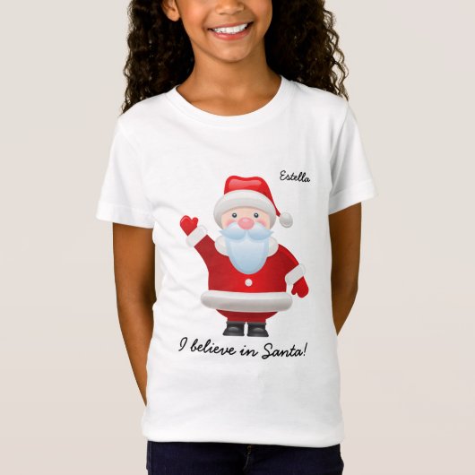 Ik geloof in Santa. Funny Santa Claus Kerstmis T-shirt (Voorkant)
