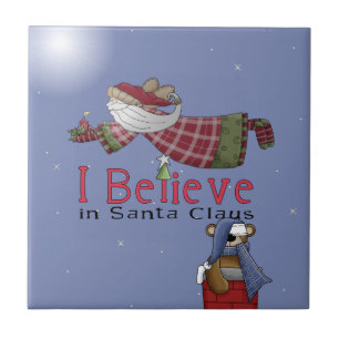 Ik geloof in Santa Gift Tegel Trivet Tegeltje