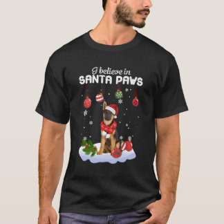 Ik geloof in Santa Paws Duitse herder cadeau voor  T-shirt
