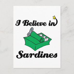 ik geloof in sardines briefkaart