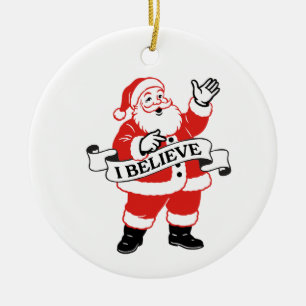 Ik geloof in Sinterklaas - Vintage Kunst Keramisch Ornament