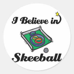 ik geloof in skeeball ronde sticker