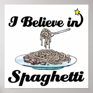 ik geloof in spaghetti poster