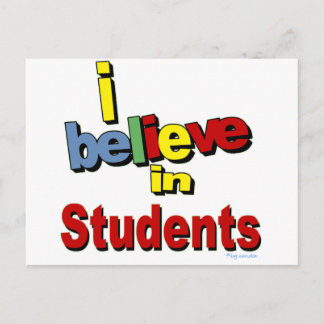 Ik geloof in studenten briefkaart