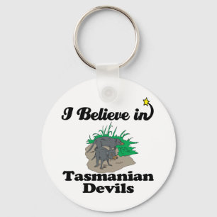 ik geloof in tasmaniaanse duivels sleutelhanger