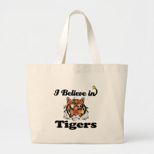 ik geloof in tijgers grote tote bag