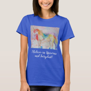 Ik geloof in Unicorns vrouwen Waterverf t Shirt
