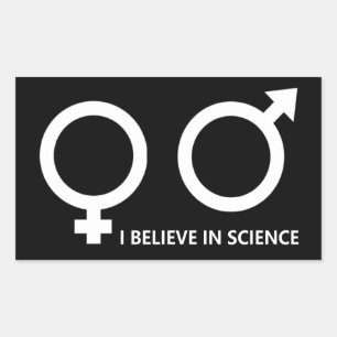 Ik geloof in wetenschap rechthoekige sticker