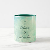 Ik geloof in wonderbaarlijke vormgeving tweekleurige koffiemok (Center)