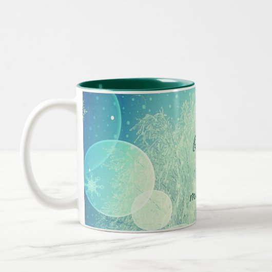 Ik geloof in wonderbaarlijke vormgeving tweekleurige koffiemok (Links)