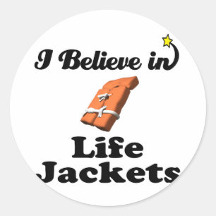 ik geloof in zwemvesten ronde sticker