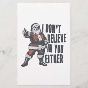 Ik geloof ook niet in jou, Kerstman Kerstmis Briefpapier