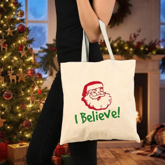 Ik geloof Santa boodschappentas Tote Bag