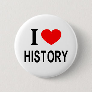 Ik ❤️ GESCHIEDENIS IK HOU VAN GESCHIEDENIS IK HEB Ronde Button 5,7 Cm