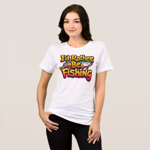 Ik ging liever vissen naar Regenboogforel Tri-Blend Shirt