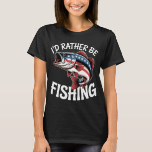 Ik ging liever vissen - Vintage Bass Vis Ontwerp f T-shirt