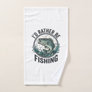 Ik ging liever vissen Vintage Bass Visser T-Shirt Handdoek