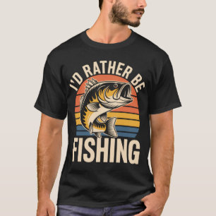 Ik ging liever vissen - Vintage design van baars T-shirt