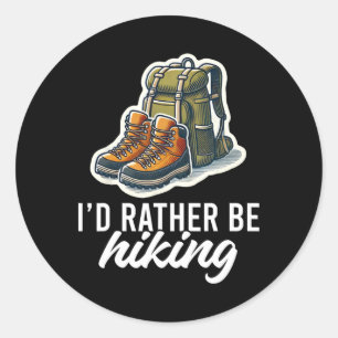 Ik ging liever wandelen in de bergen Natuur liefhe Ronde Sticker