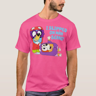 Ik gleed uit op mijn bonen t-shirt
